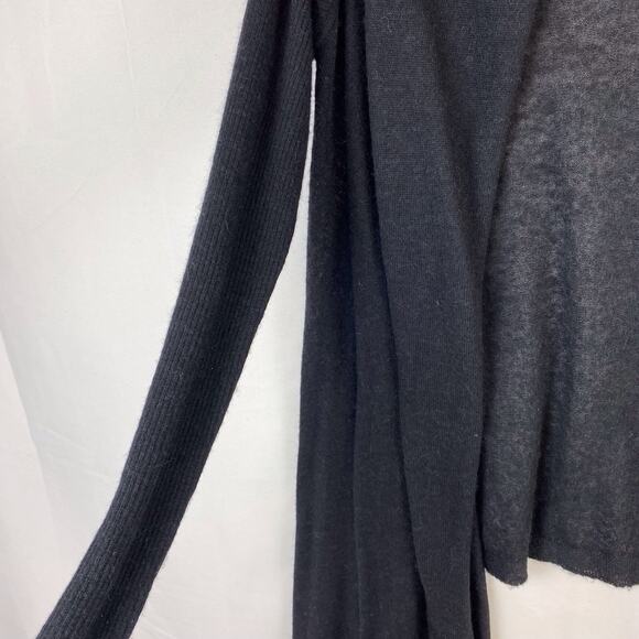 ALLSAINTS Black Merino Wool Alpaca Blend Asymmetrical Sweater Cardigan Size S - Picture 4 of 8